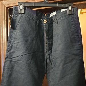 Gap Men's Black Slim Fit LinenCasual Pants